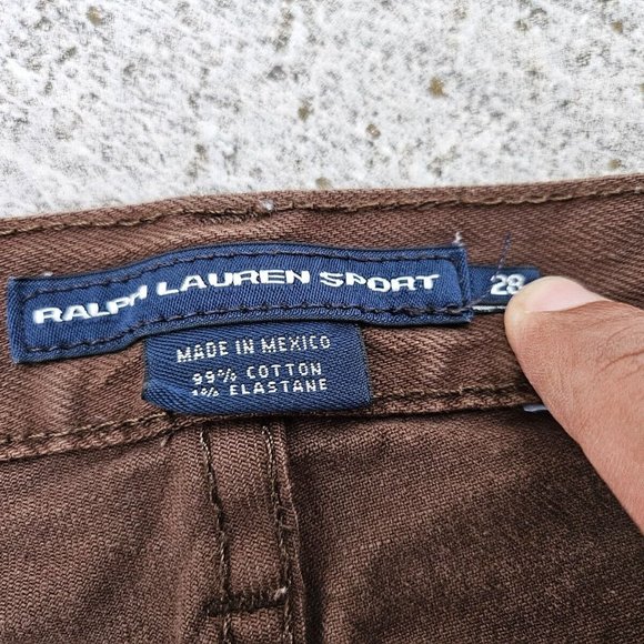 Ralph Lauren Sport Women Jeans Brown Cotton Denim Slim Jeans Size 28 - Picture 7 of 9